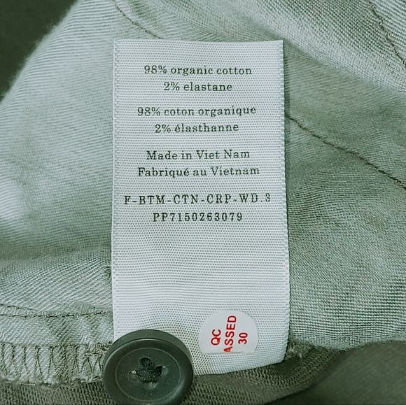 Everlane Organic Cotton Wide Leg Pant Size 2 Green Comfort Utility Straight Leg - Picture 11 of 11